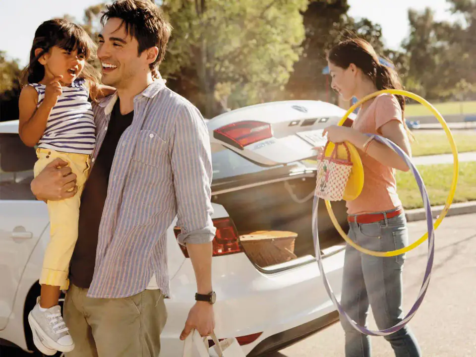 Família viajando de Volkswagen